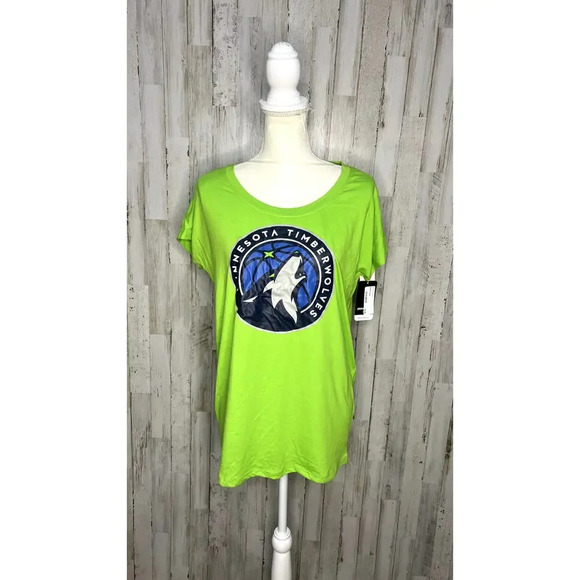 NWT Minnesota Timberwolves Women's Size Large Green Logo T-Shirt - Picture 1 of 4
